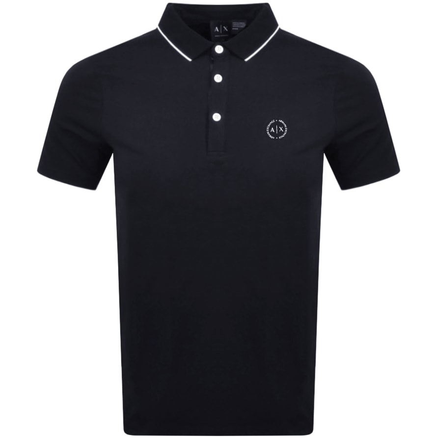 Alternative Image for ProductArmani Exchange Short Sleeved Polo T Shirt Navy1